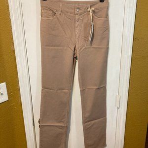 Incotex women's size 30 dark tan fitted waist slim leg DORIS pants 30x31 30x32
